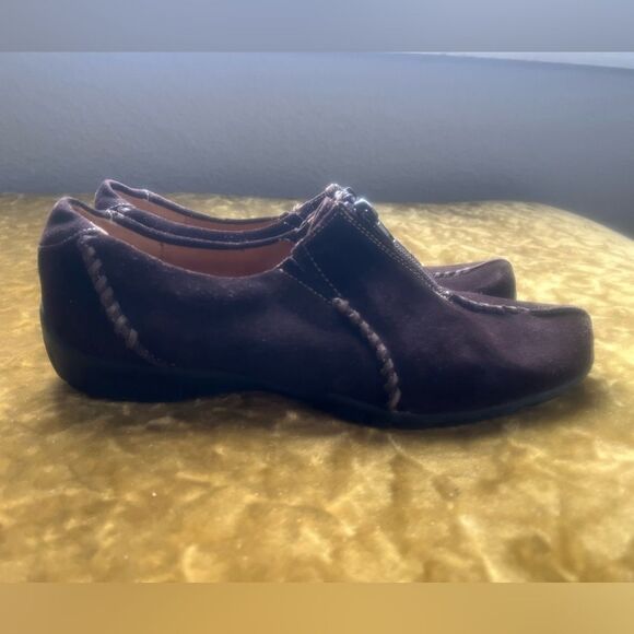 Natural Soul by Naturalizer Loafer Shoes Size 10M Suede Rigg Brown Slip-On Zip - Picture 1 of 6